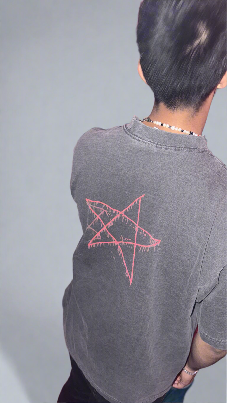 DIVINE FRONT AND BACK Men's Oversized Drop-Shoulder Crewneck T-Shirt