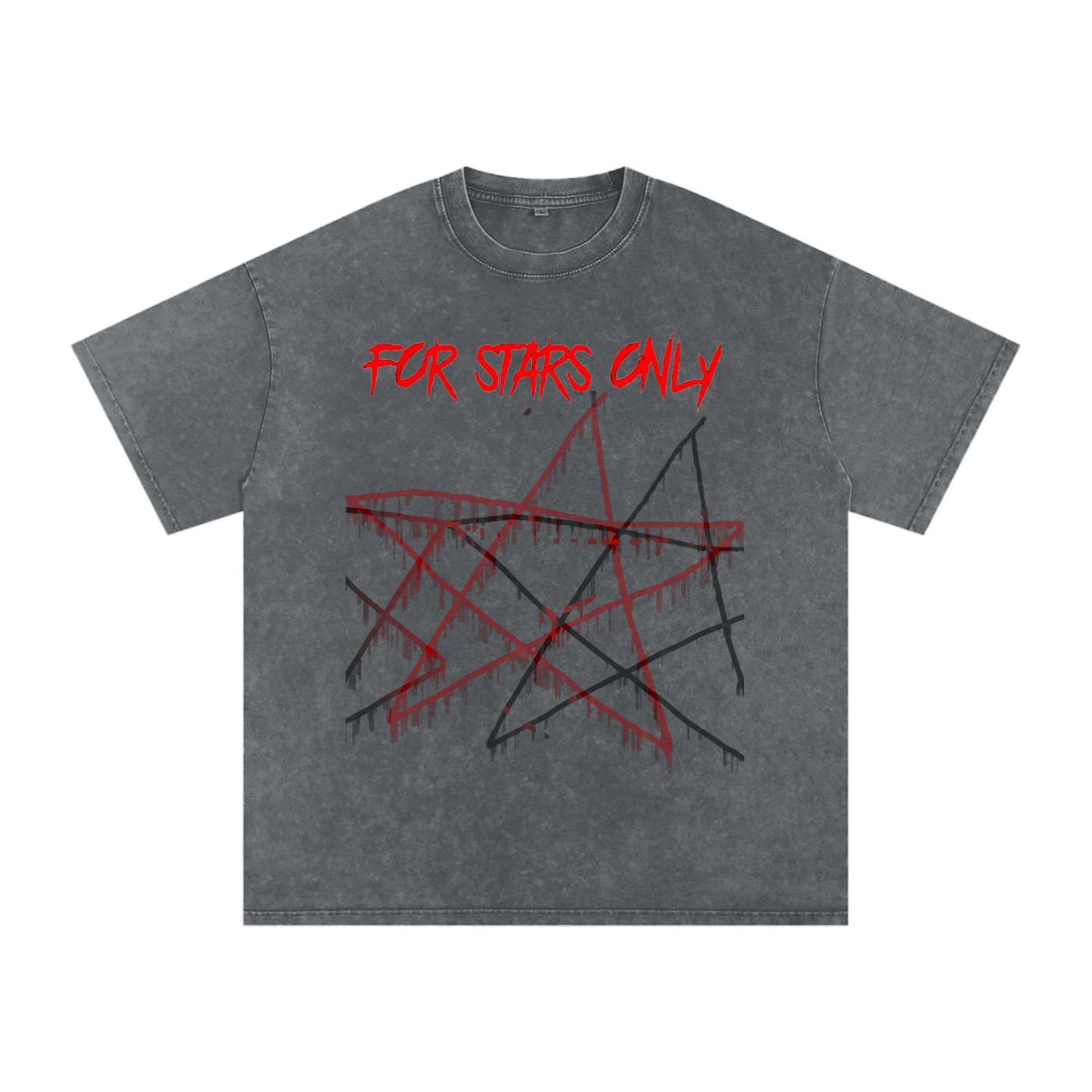 FOR STARS ONLY Snow Washed Oversized Cotton T-Shirt
