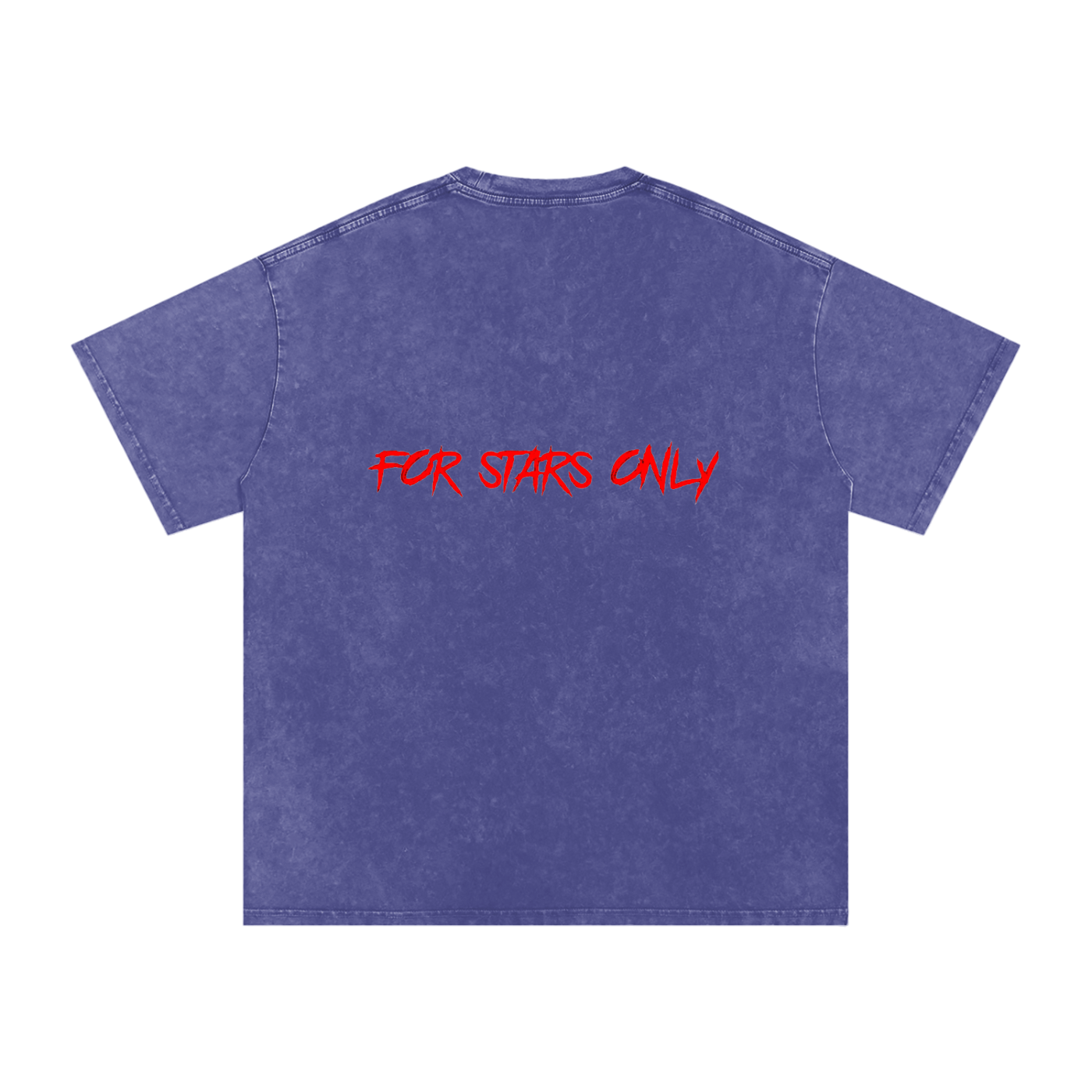 FOR STARS ONLY FRONT AND BACK Snow Washed Oversized Cotton T-Shirt