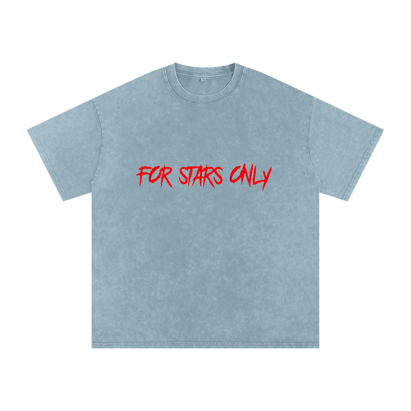 FOR STARS ONLY V2 FRONT AND BACK Snow Washed Oversized Cotton T-Shirt
