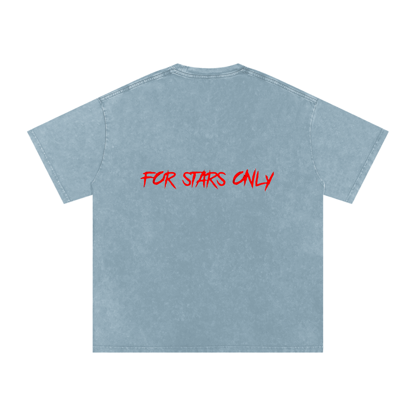 FOR STARS ONLY FRONT AND BACK Snow Washed Oversized Cotton T-Shirt