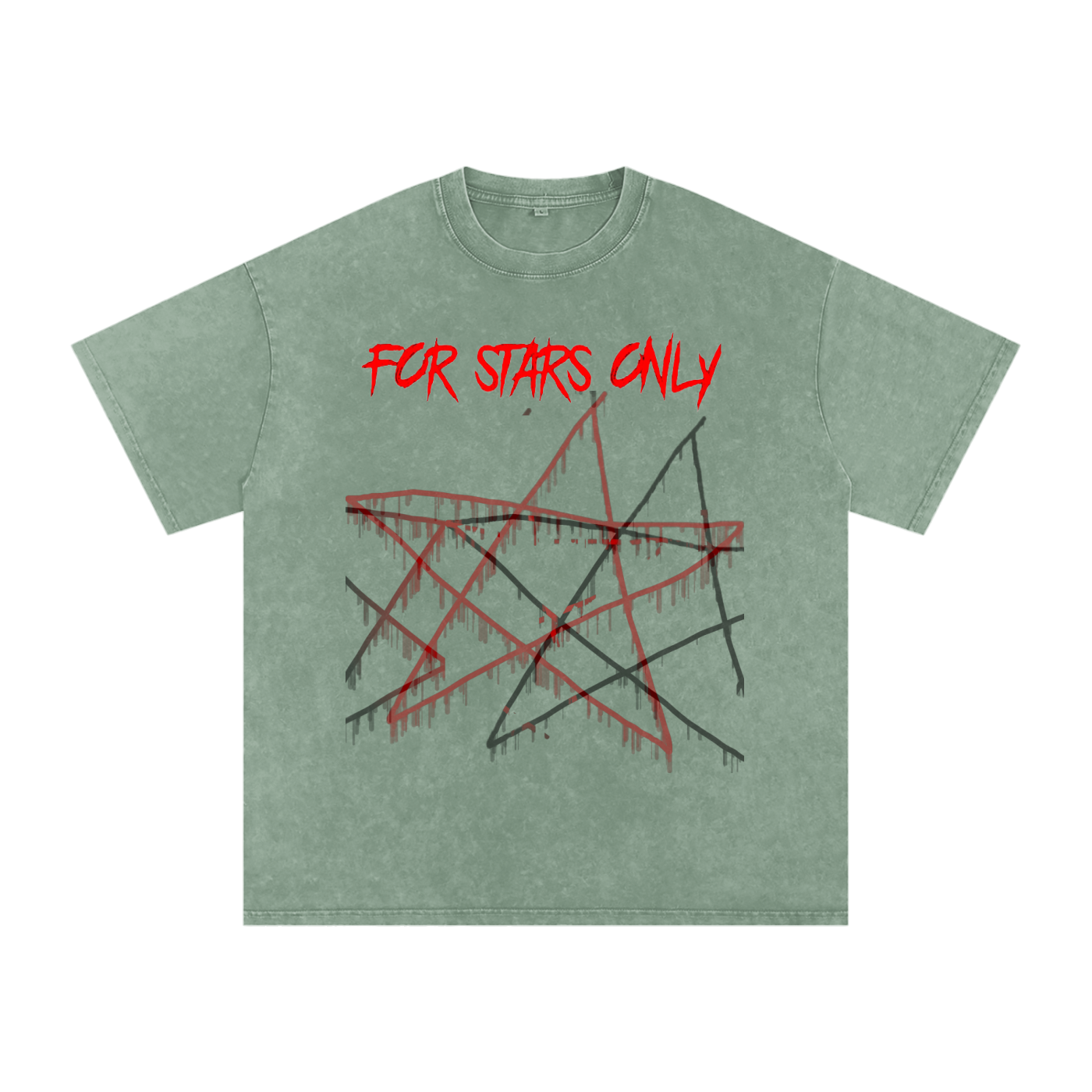 FOR STARS ONLY Snow Washed Oversized Cotton T-Shirt