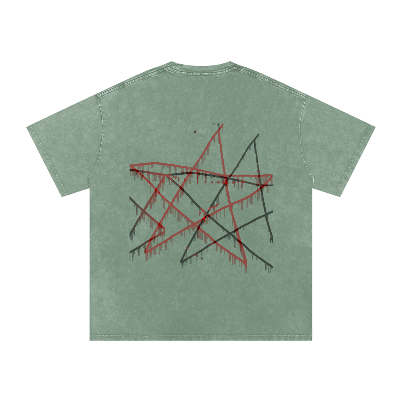 FOR STARS ONLY V2 FRONT AND BACK Snow Washed Oversized Cotton T-Shirt