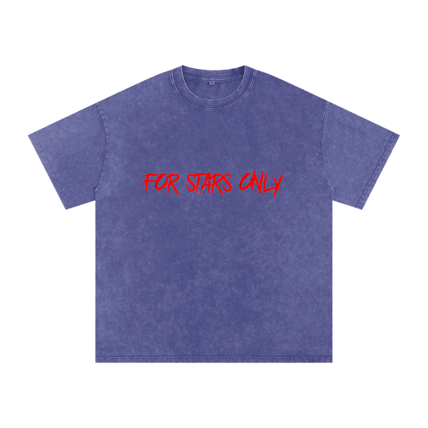 FOR STARS ONLY V2 FRONT AND BACK Snow Washed Oversized Cotton T-Shirt
