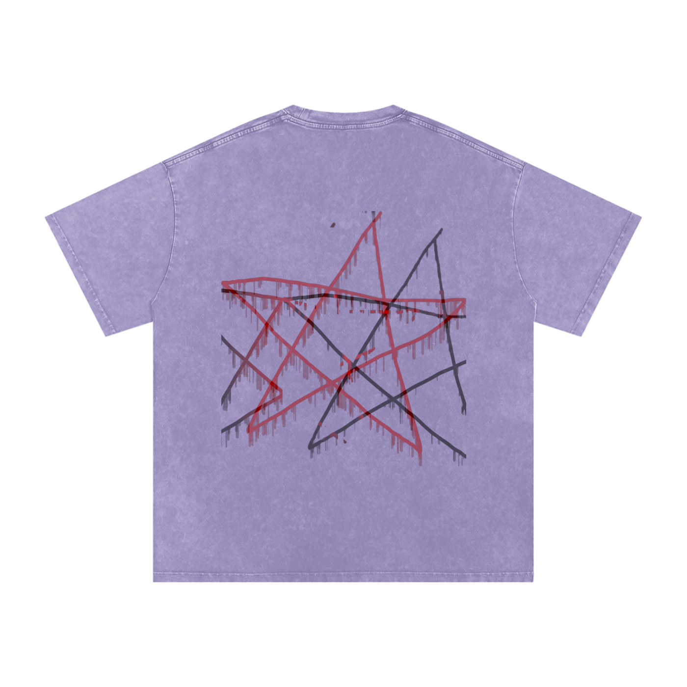 FOR STARS ONLY V2 FRONT AND BACK Snow Washed Oversized Cotton T-Shirt