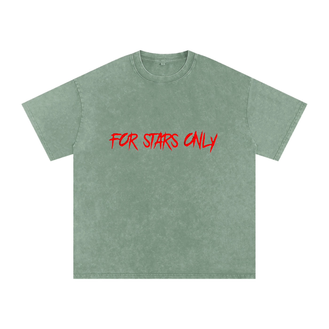 FOR STARS ONLY V2 FRONT AND BACK Snow Washed Oversized Cotton T-Shirt