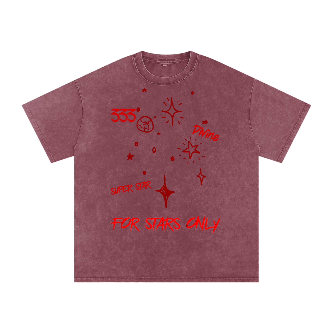 DIVINE Snow Washed Oversized Cotton T-Shirt
