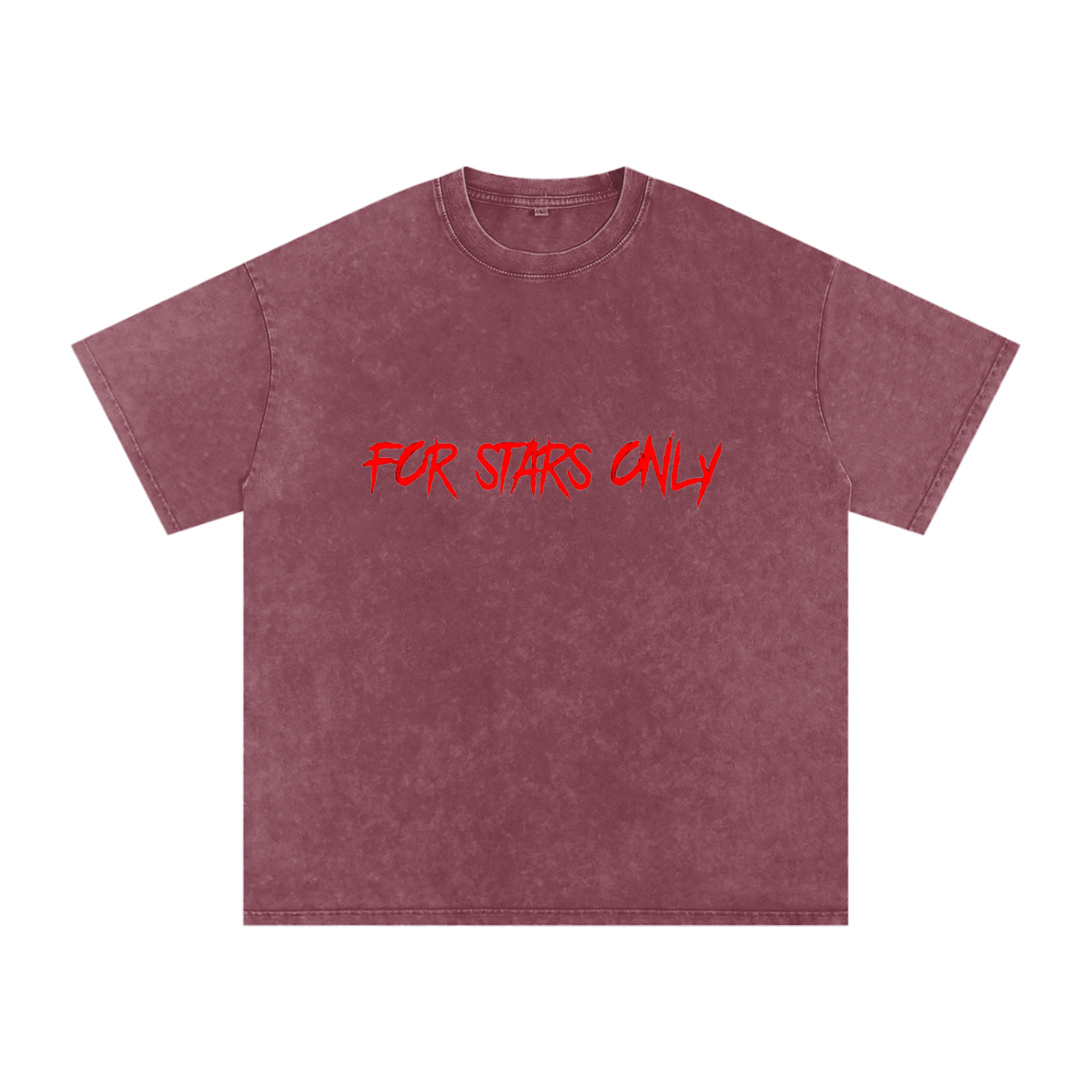 FOR STARS ONLY V2 FRONT AND BACK Snow Washed Oversized Cotton T-Shirt