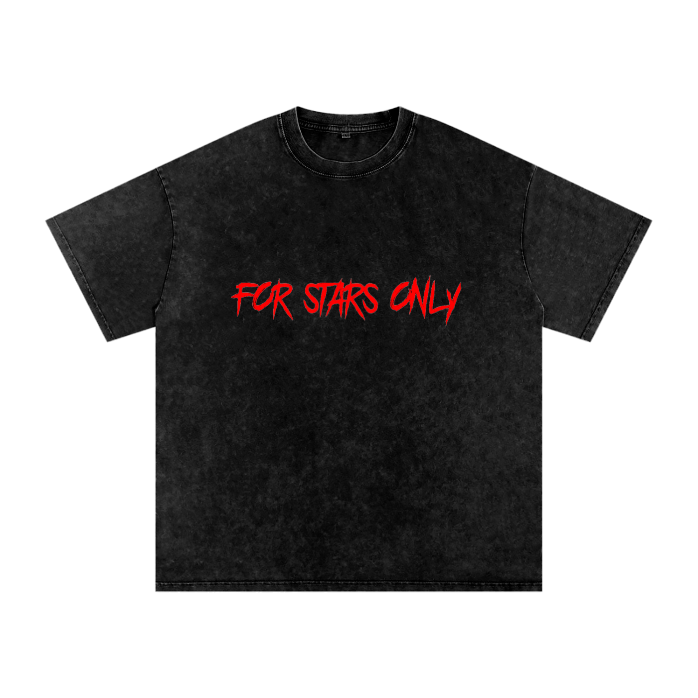 FOR STARS ONLY V2 FRONT AND BACK Snow Washed Oversized Cotton T-Shirt