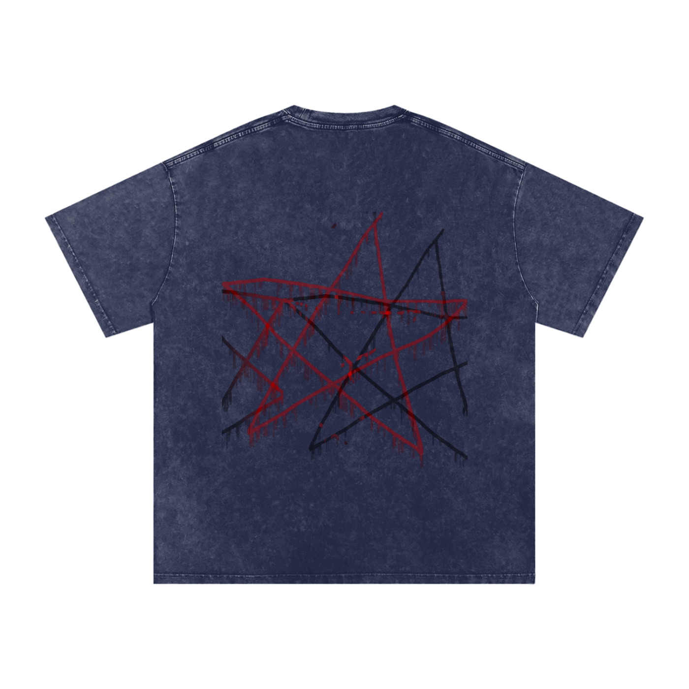 FOR STARS ONLY V2 FRONT AND BACK Snow Washed Oversized Cotton T-Shirt