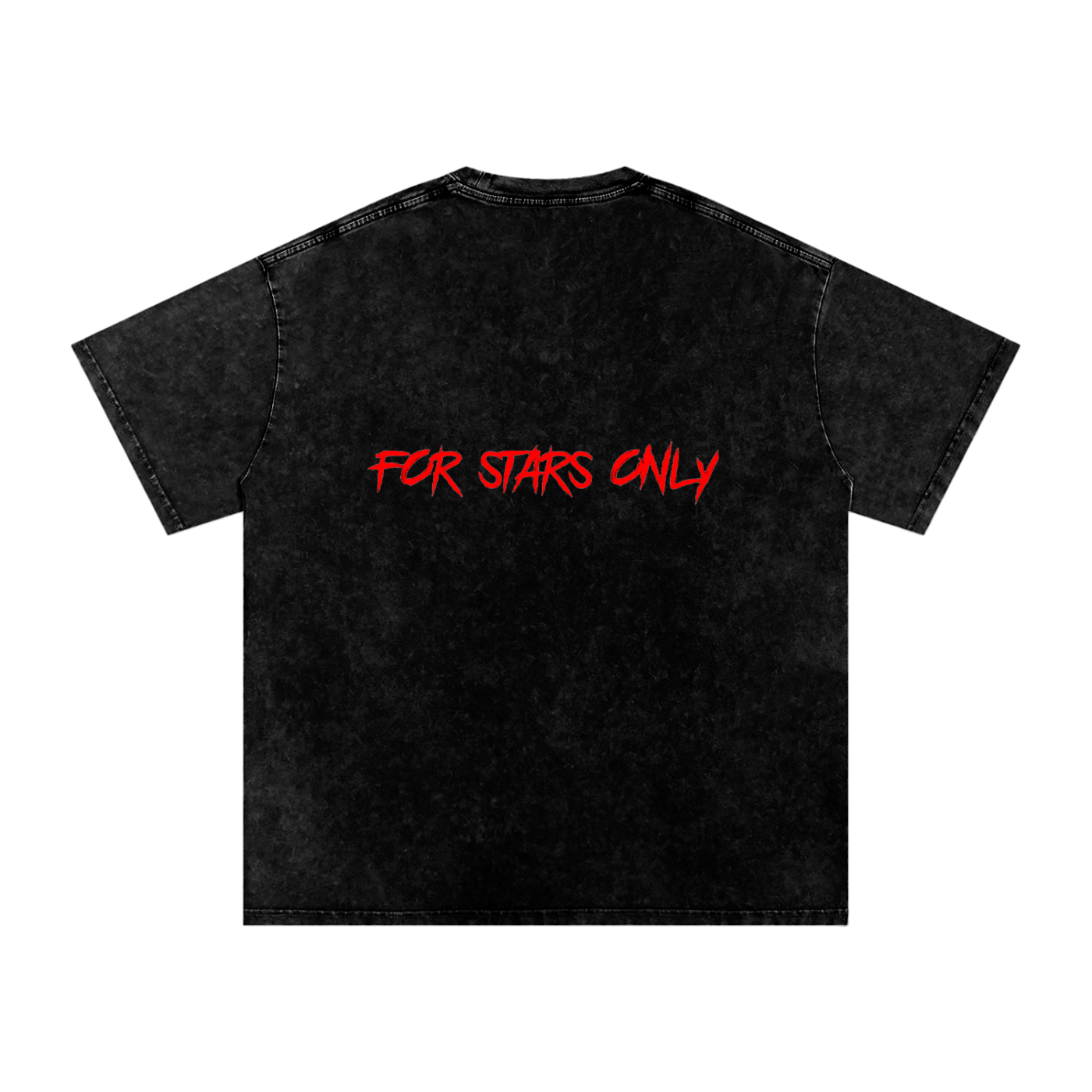 FOR STARS ONLY FRONT AND BACK Snow Washed Oversized Cotton T-Shirt