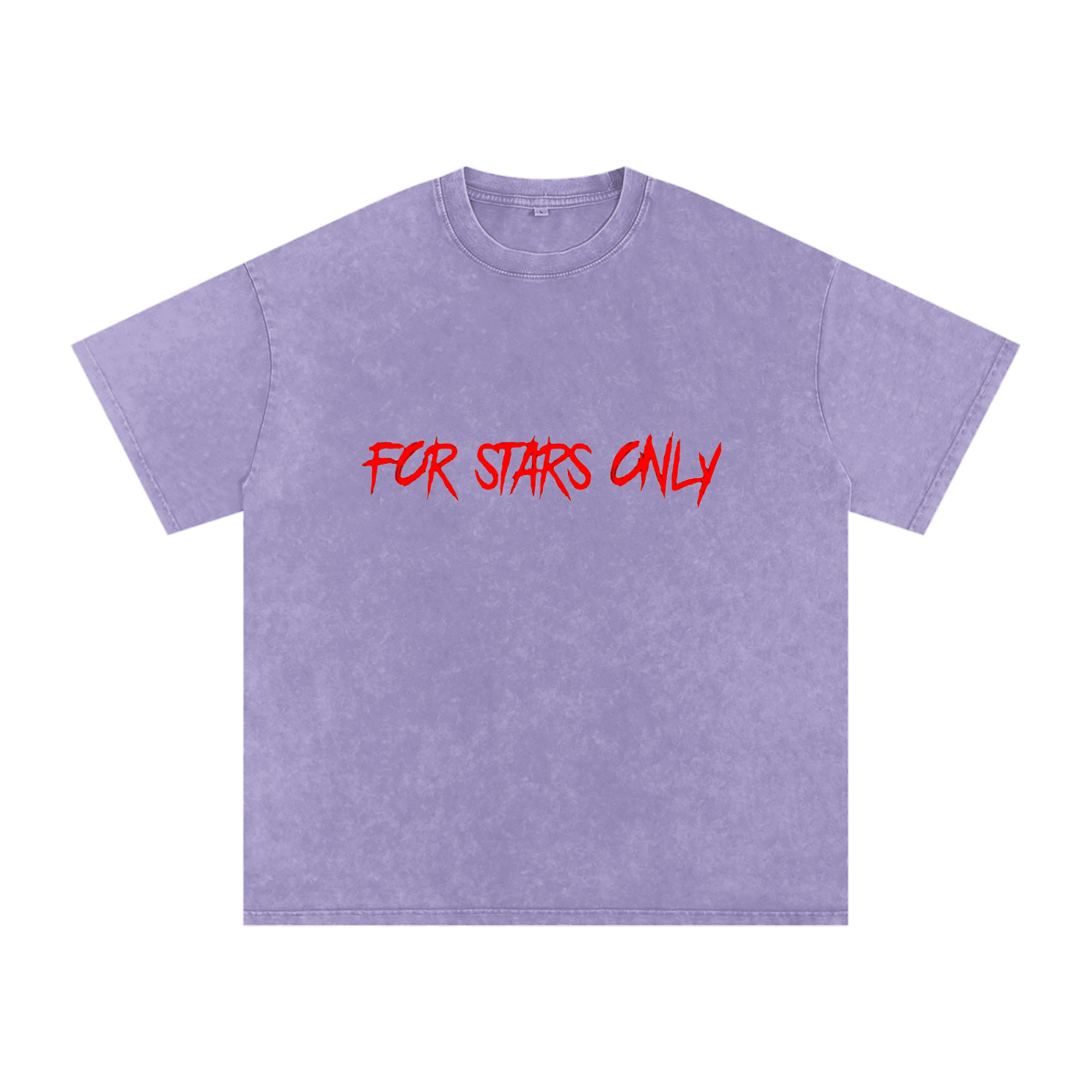 FOR STARS ONLY V2 FRONT AND BACK Snow Washed Oversized Cotton T-Shirt