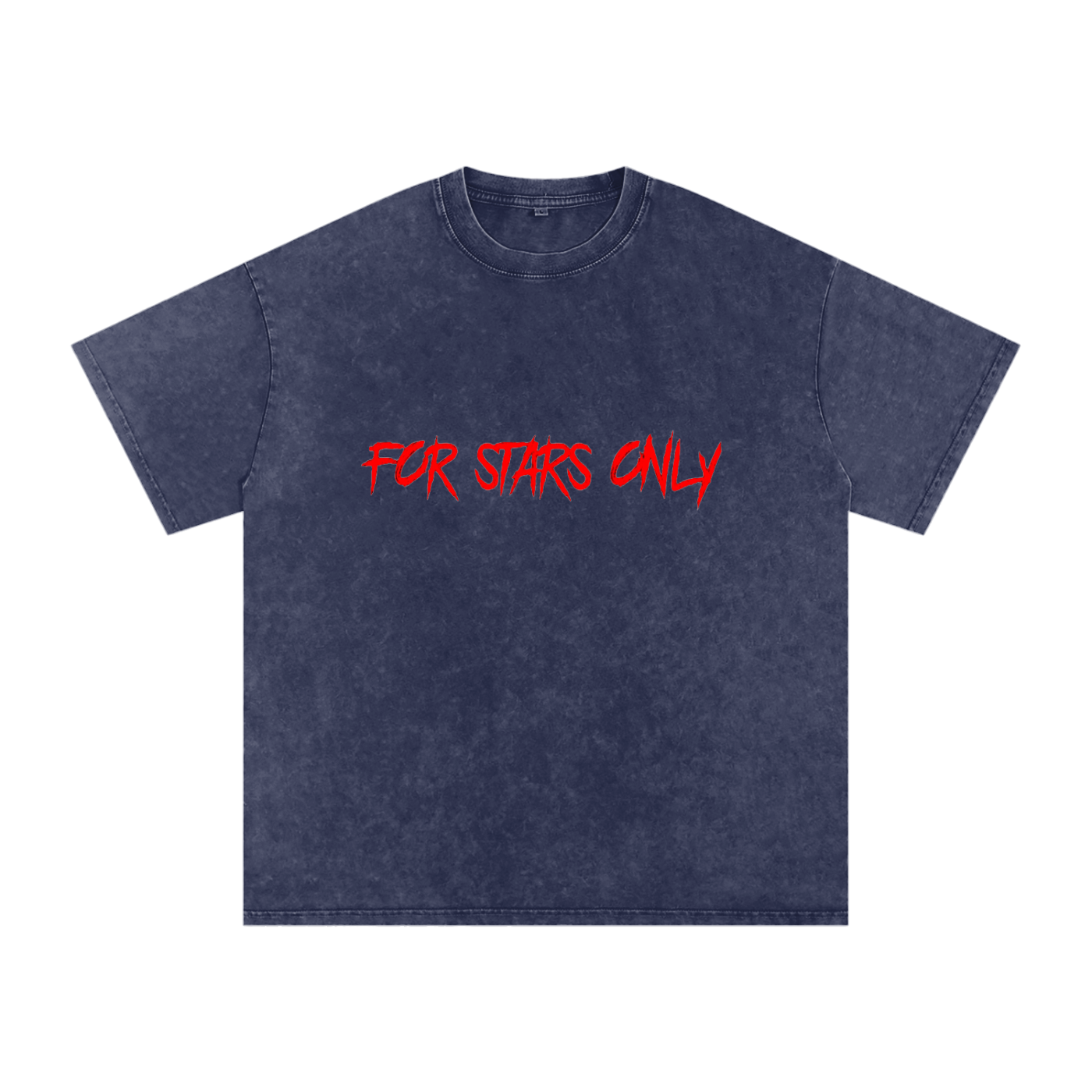 FOR STARS ONLY V2 FRONT AND BACK Snow Washed Oversized Cotton T-Shirt