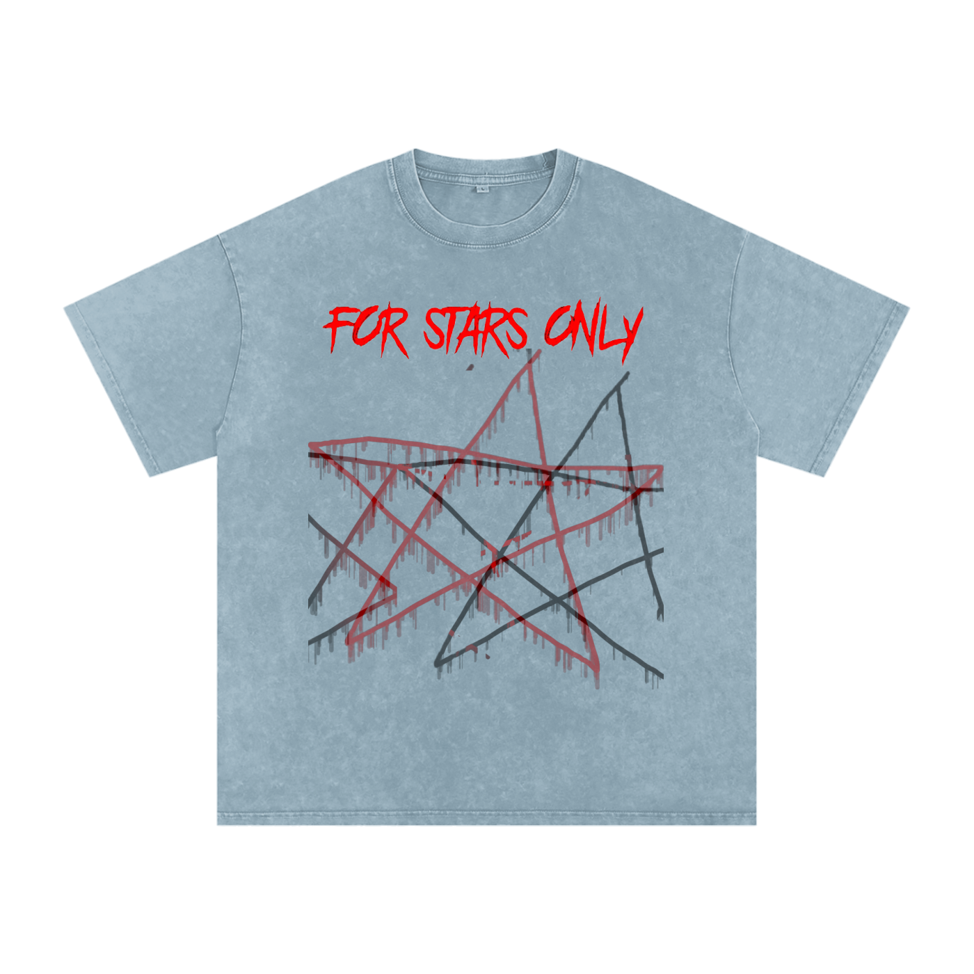 FOR STARS ONLY Snow Washed Oversized Cotton T-Shirt