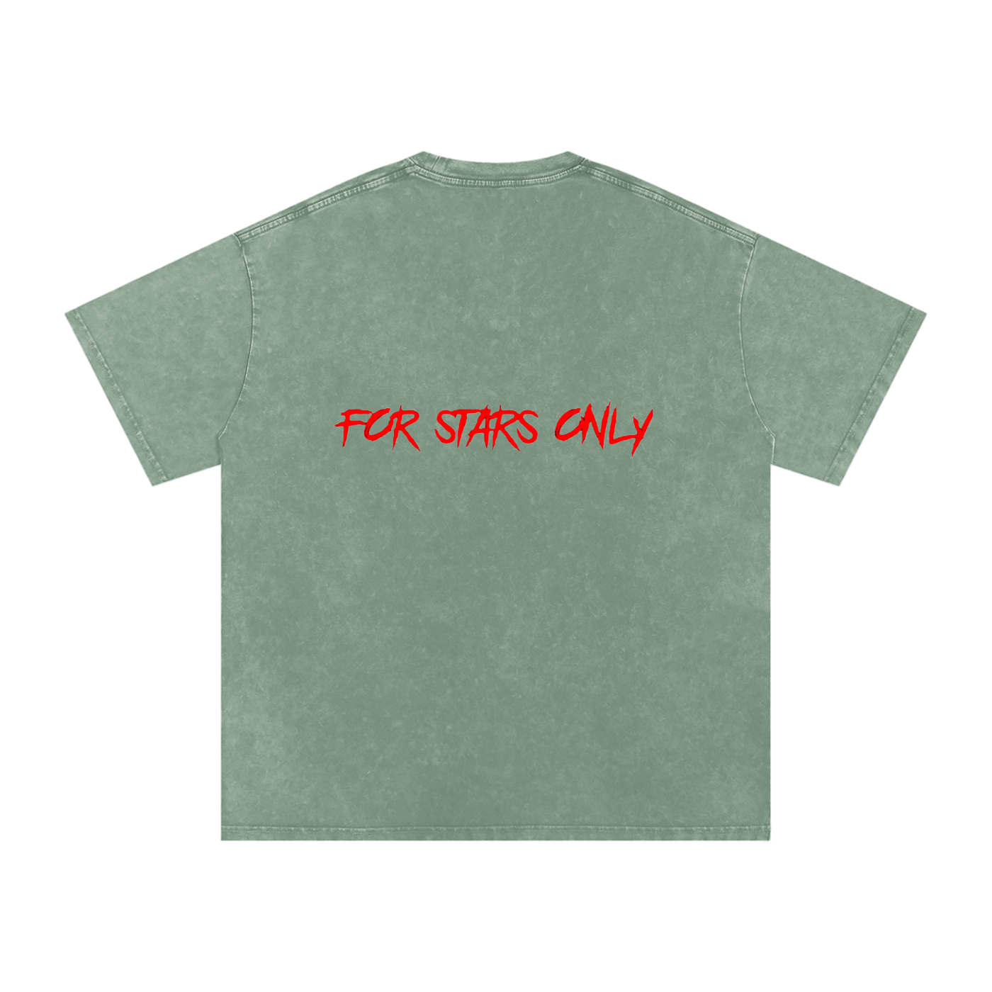 FOR STARS ONLY FRONT AND BACK Snow Washed Oversized Cotton T-Shirt