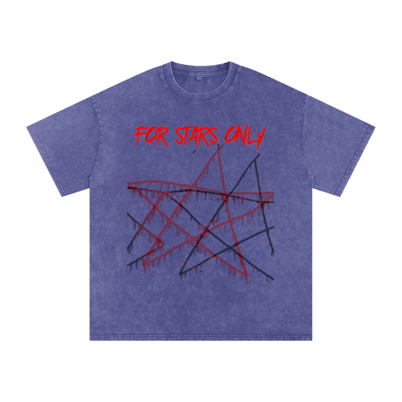 FOR STARS ONLY Snow Washed Oversized Cotton T-Shirt