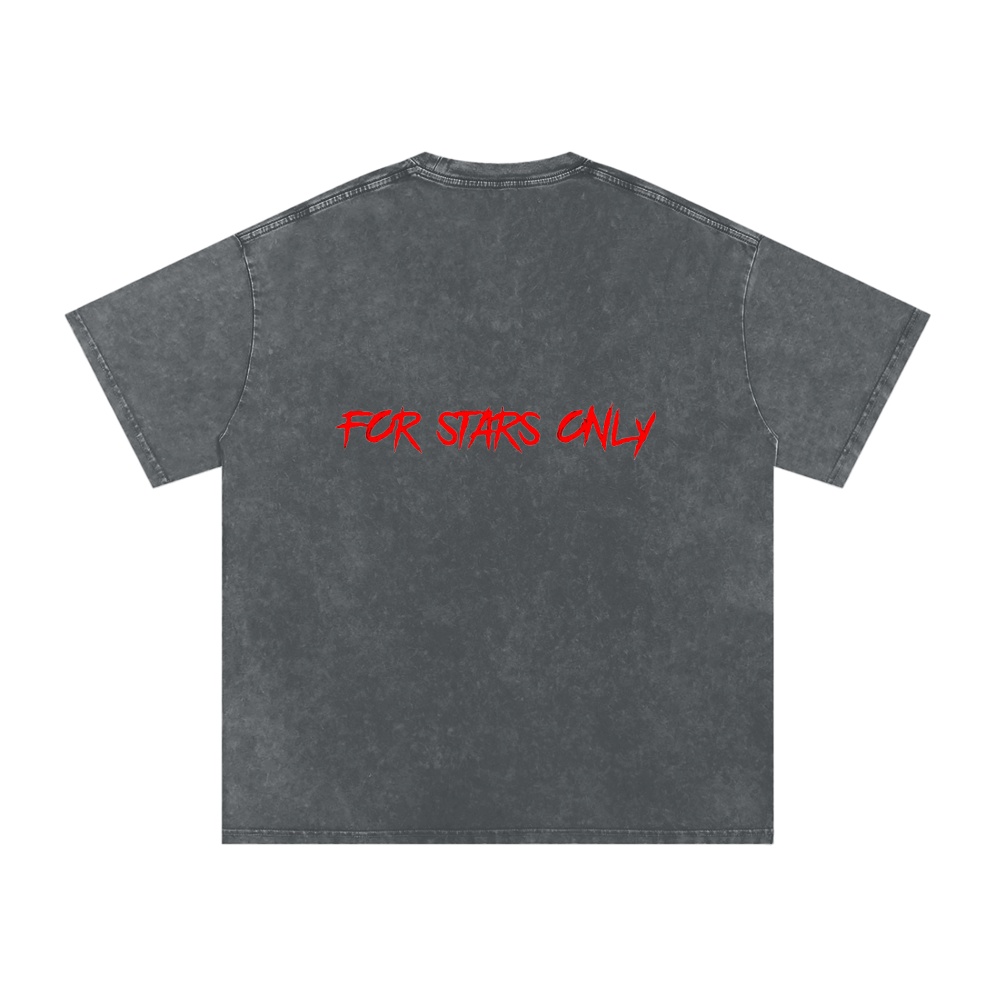 FOR STARS ONLY FRONT AND BACK Snow Washed Oversized Cotton T-Shirt