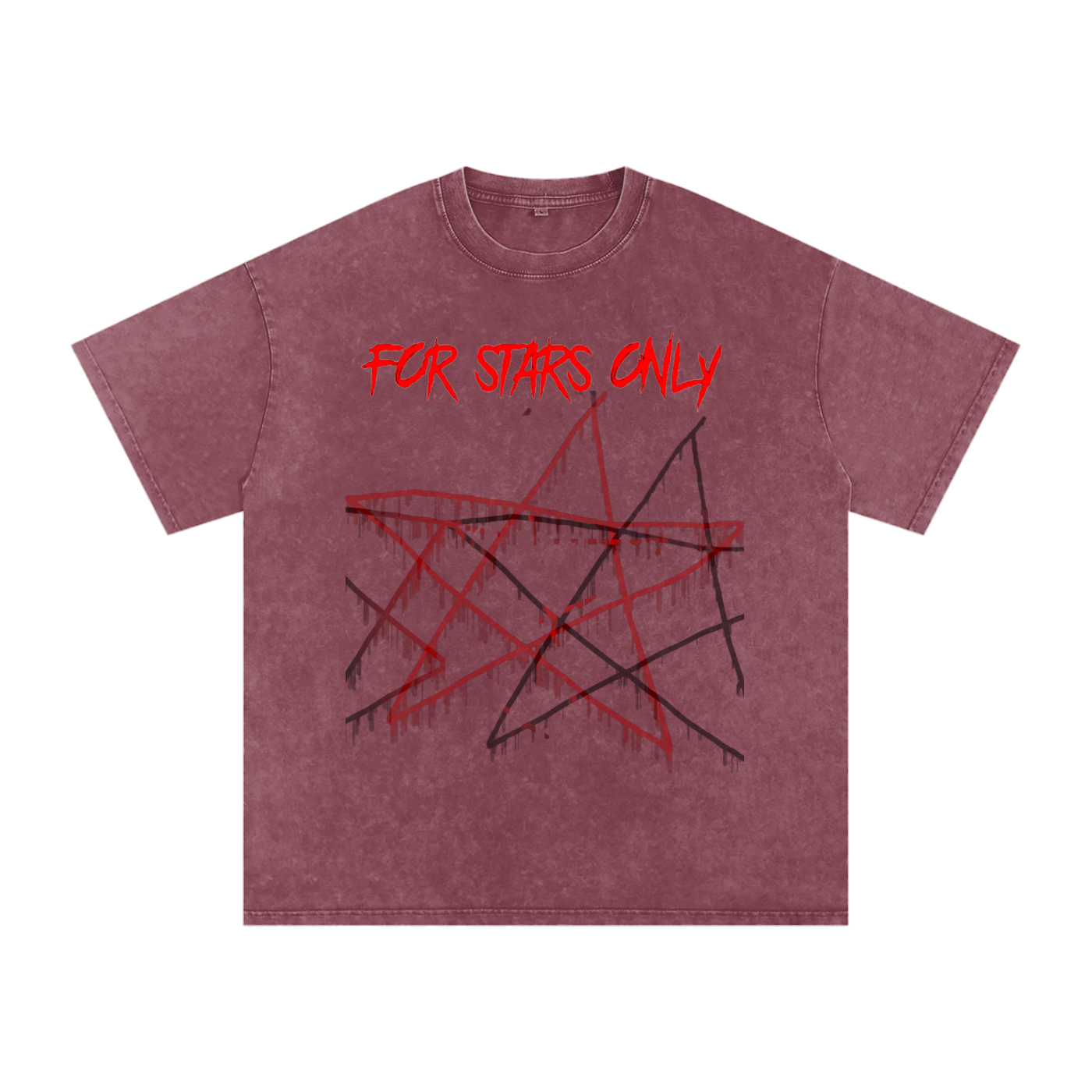 FOR STARS ONLY Snow Washed Oversized Cotton T-Shirt