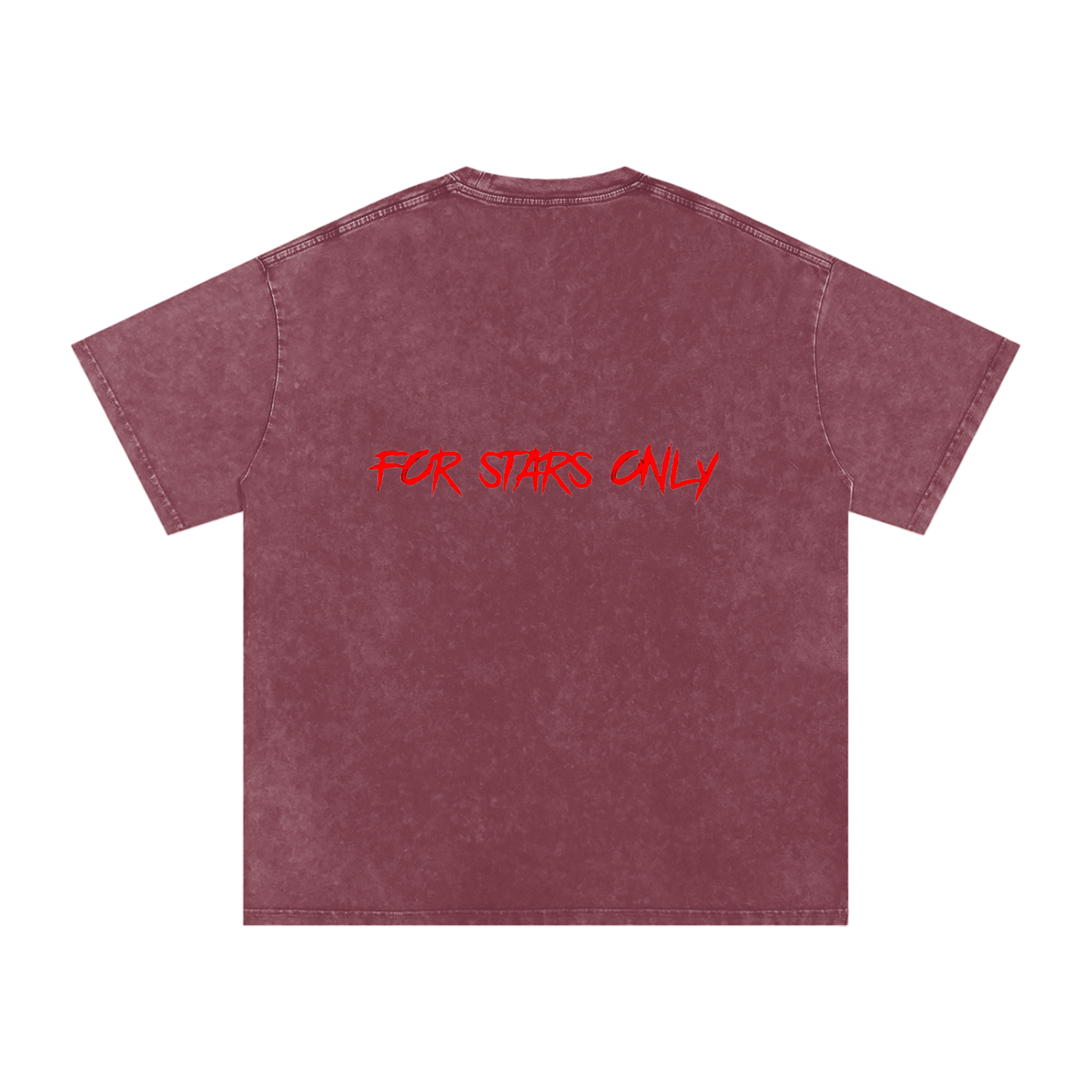 FOR STARS ONLY FRONT AND BACK Snow Washed Oversized Cotton T-Shirt