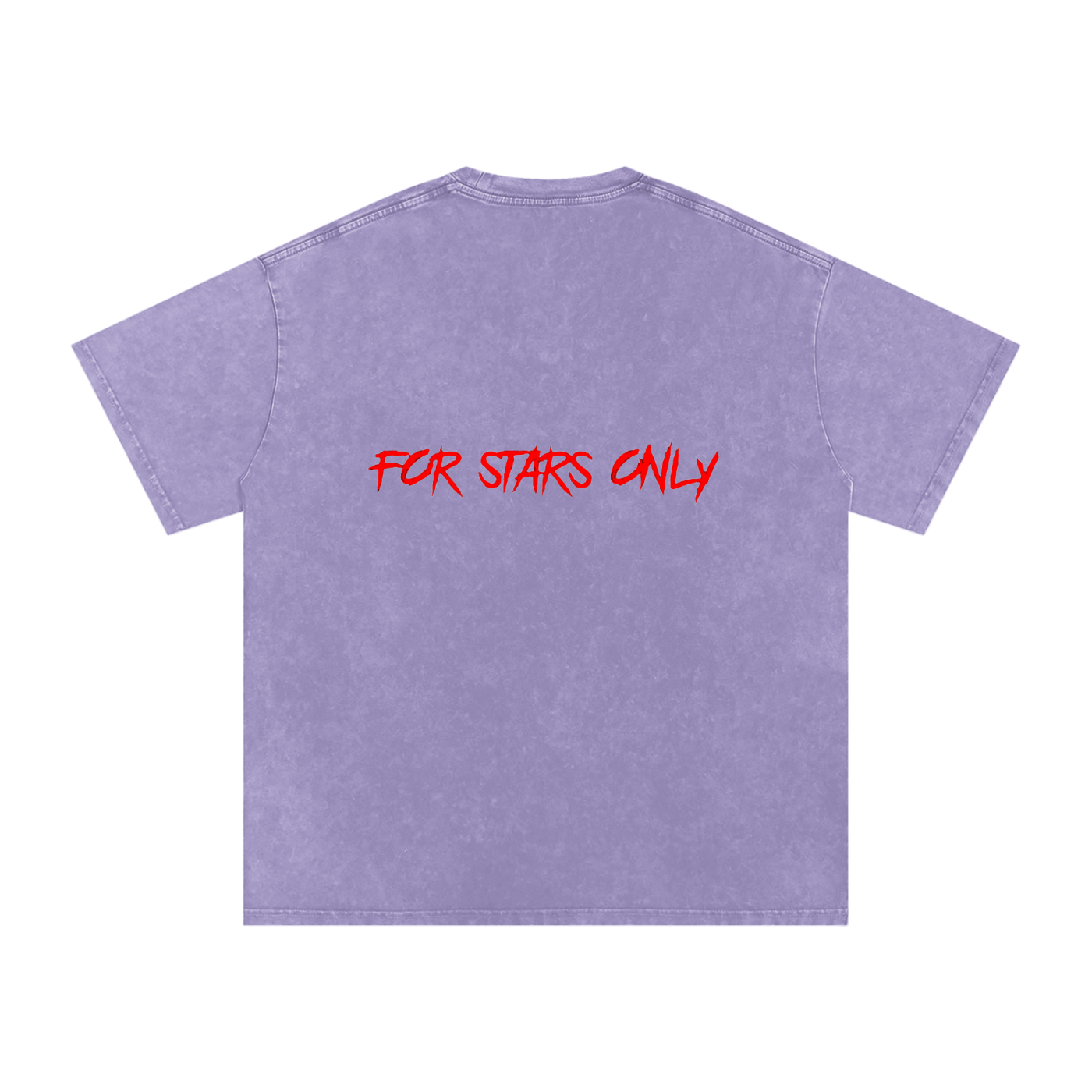 FOR STARS ONLY FRONT AND BACK Snow Washed Oversized Cotton T-Shirt