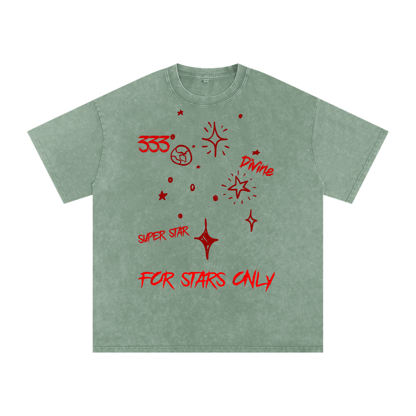 DIVINE Snow Washed Oversized Cotton T-Shirt