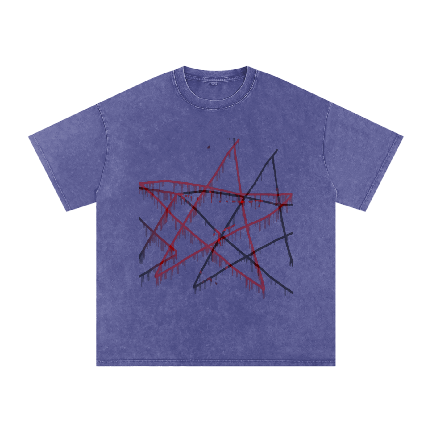 FOR STARS ONLY FRONT AND BACK Snow Washed Oversized Cotton T-Shirt