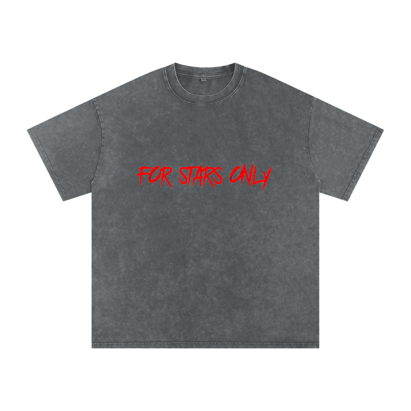 FOR STARS ONLY V2 FRONT AND BACK Snow Washed Oversized Cotton T-Shirt