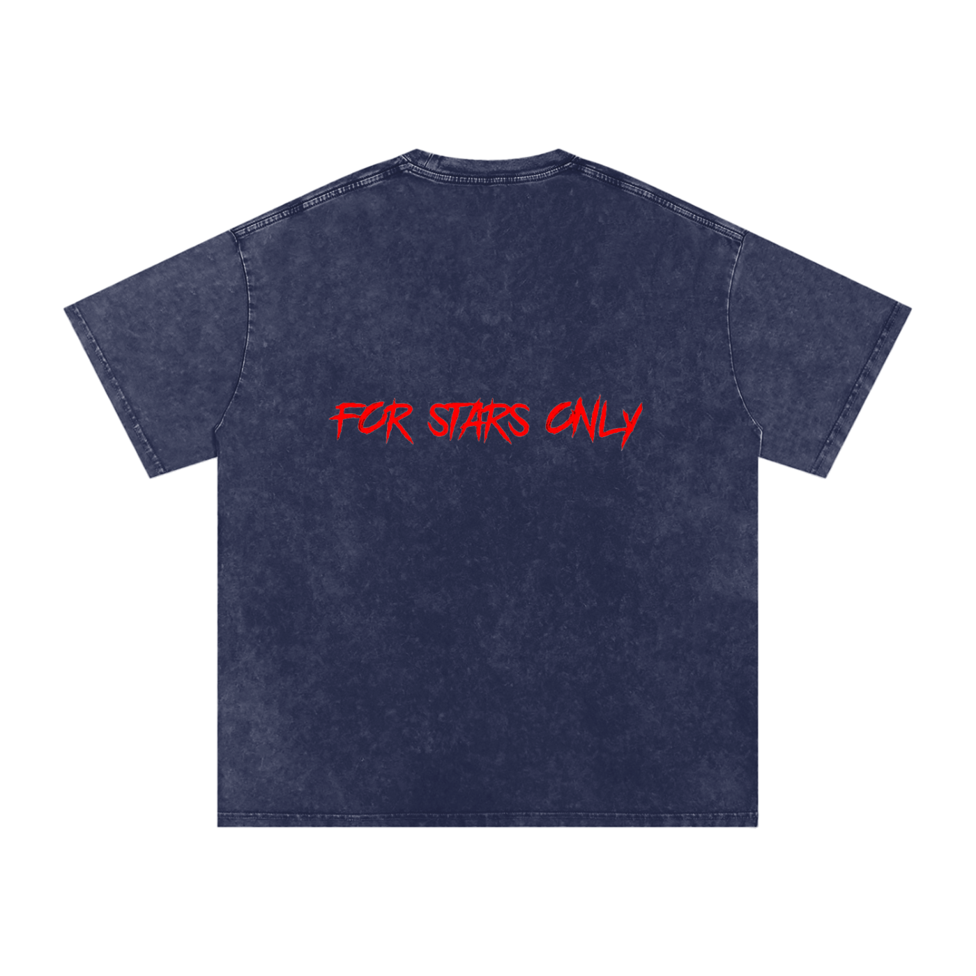 FOR STARS ONLY FRONT AND BACK Snow Washed Oversized Cotton T-Shirt