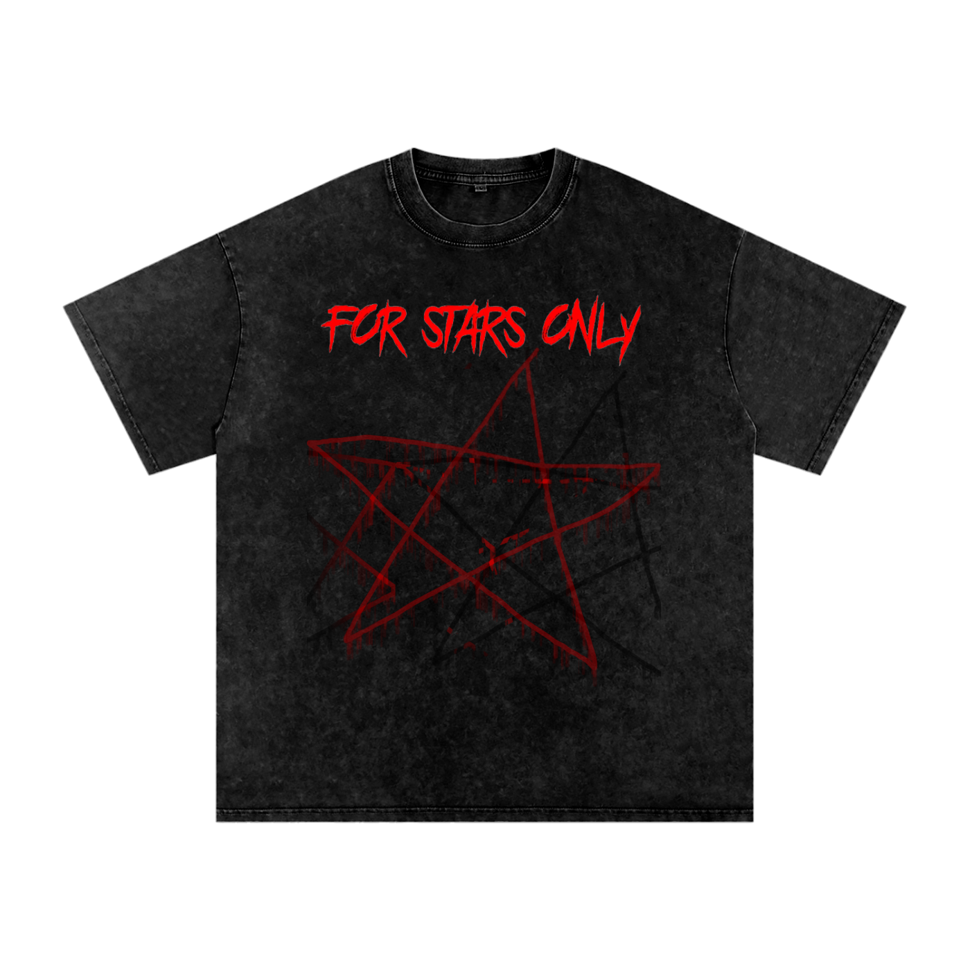 FOR STARS ONLY Snow Washed Oversized Cotton T-Shirt